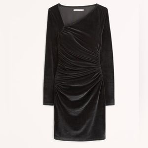 Abercrombie & Fitch Long Sleeve Asymmetrical Velvet Mini Dress XS